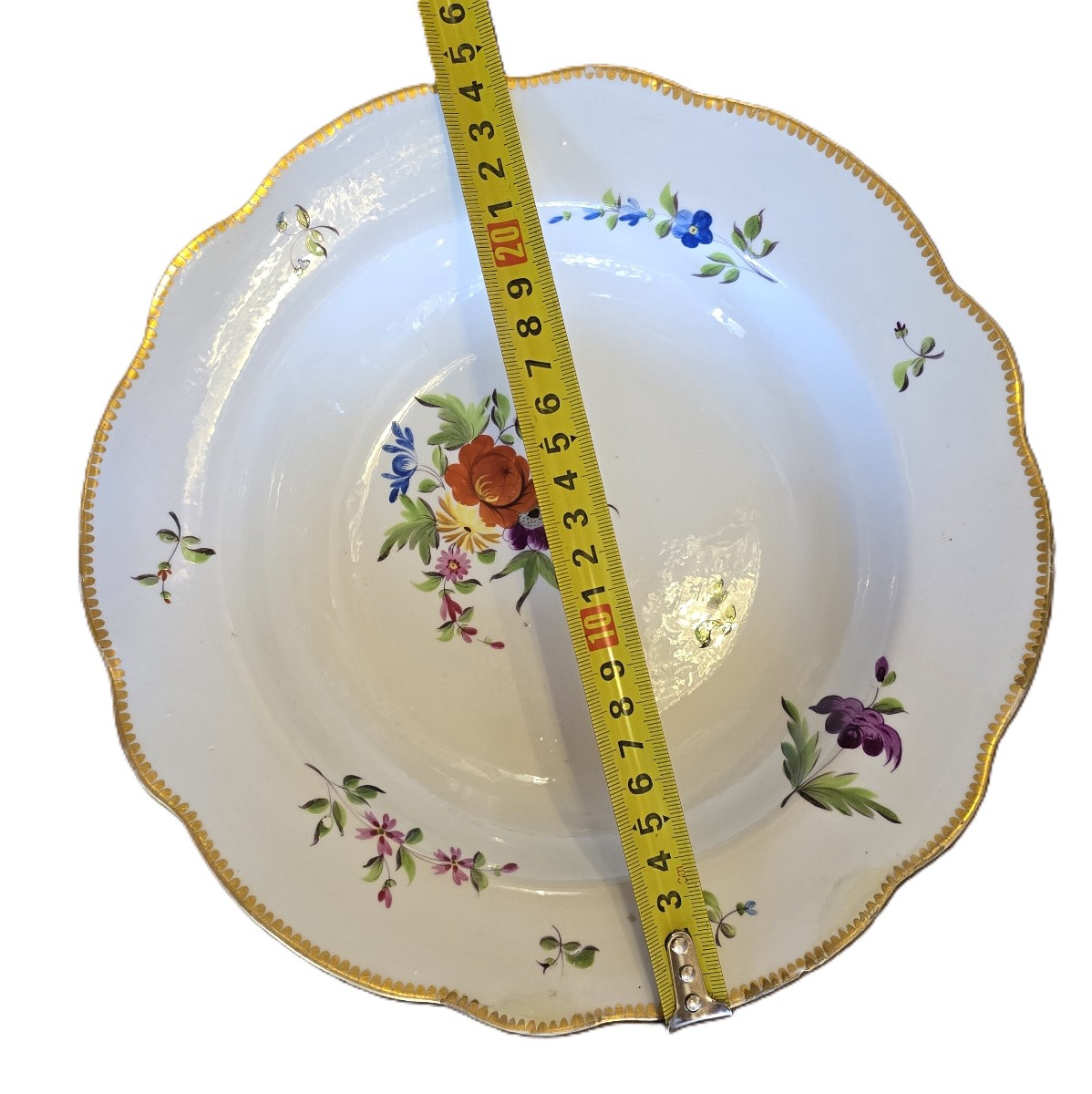 Antique 18th-century Porcelain Plate Vinovo Manufactory Polychrome Decoration-photo-2