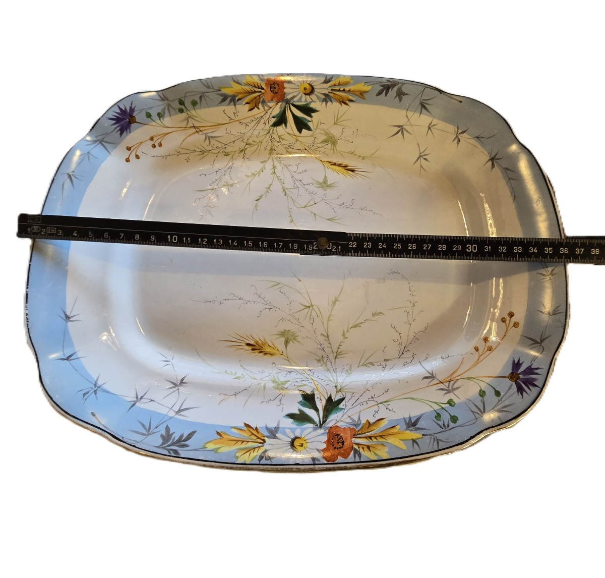 Lot 3 anciennes grandes assiettes en faience peinte Verbanum Stone Laveno-photo-8