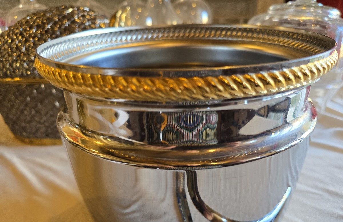 Alessi Ice Bucket Model Mercure Gold From The 1970s-photo-2