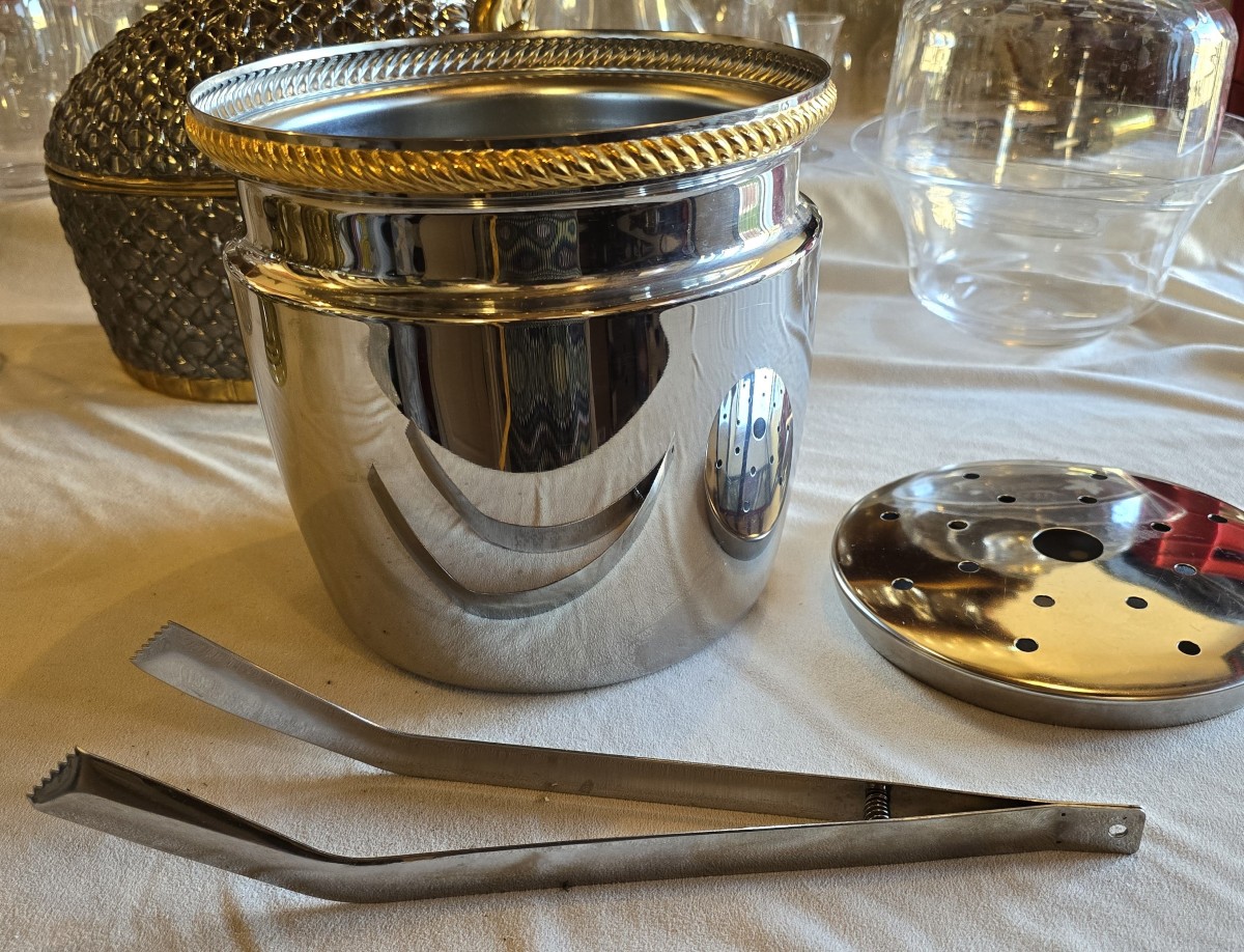 Alessi Ice Bucket Model Mercure Gold From The 1970s