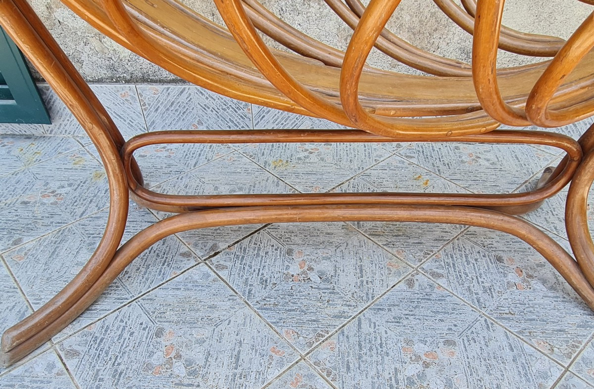 Ancien berceau en hêtre courbé Thonet-photo-5