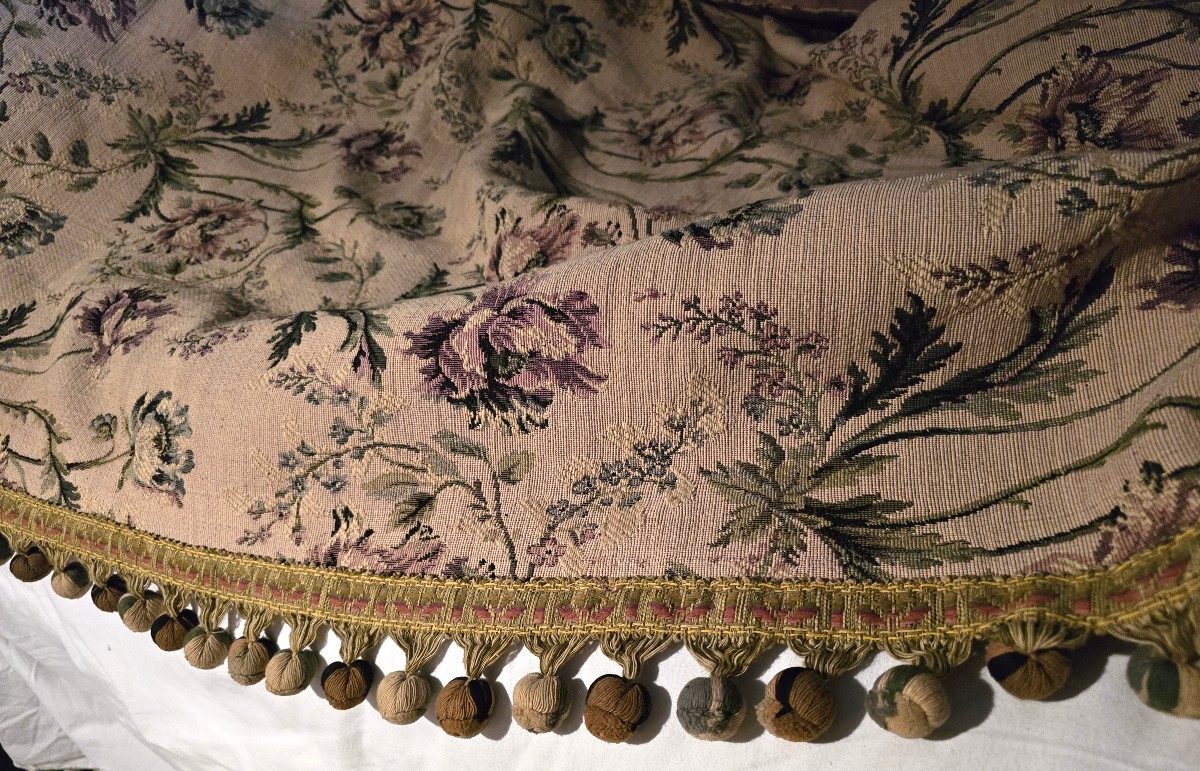 Ancien rideaux, paire de tentures anciennes en gobelin début XX ème siècle-photo-3