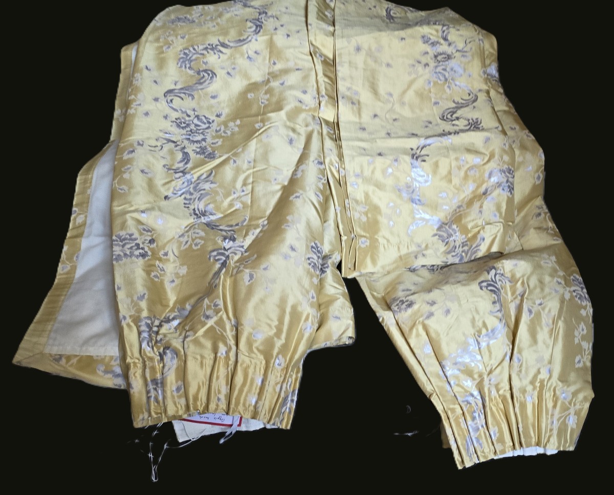 paire de tentures rideaux pure soie Laura Ashley-photo-2