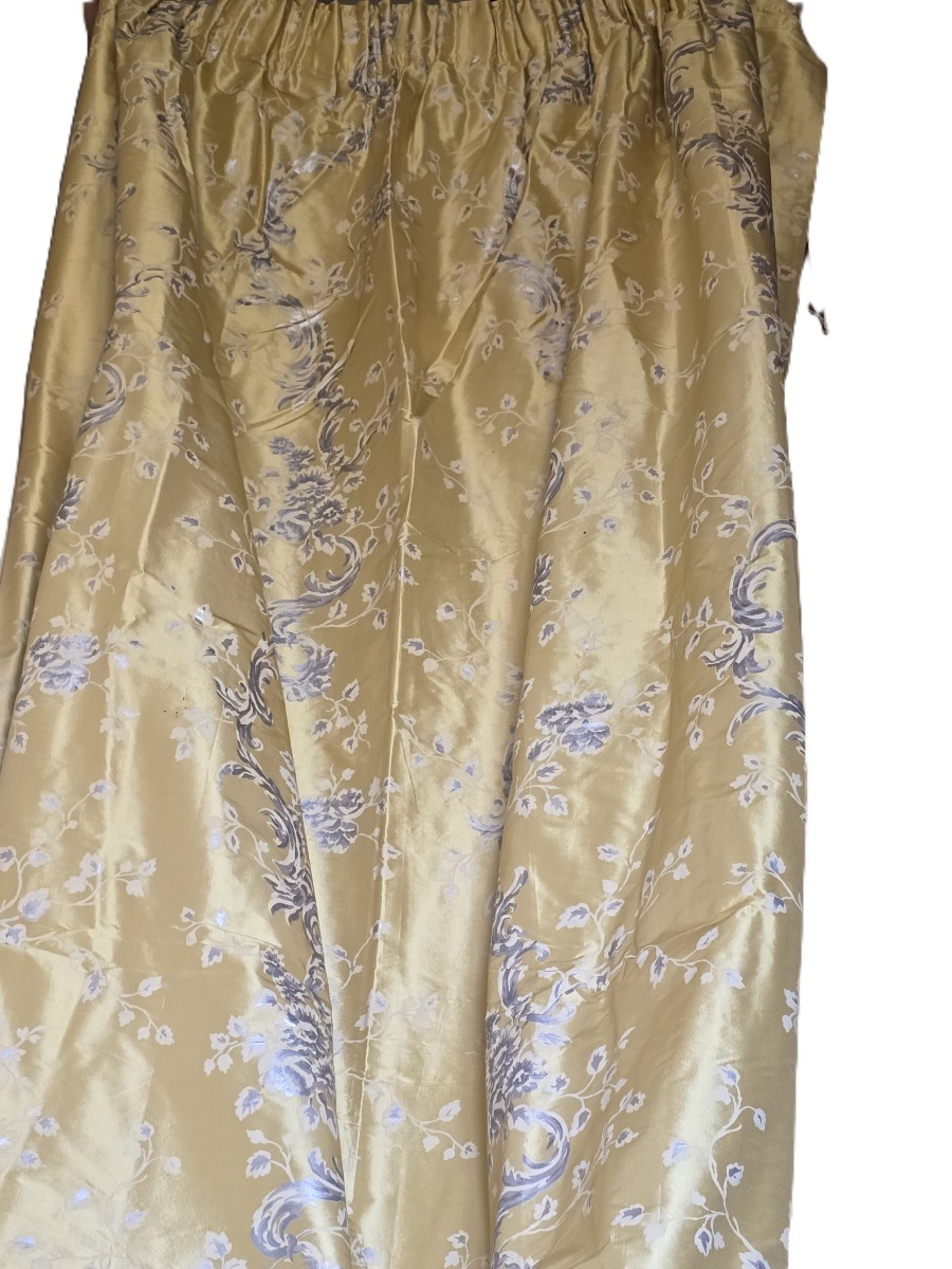 paire de tentures rideaux pure soie Laura Ashley-photo-3