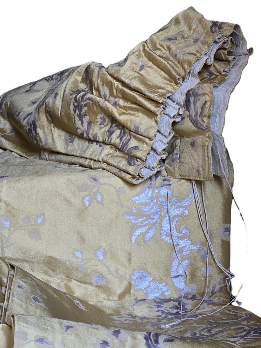 paire de tentures rideaux pure soie Laura Ashley-photo-4