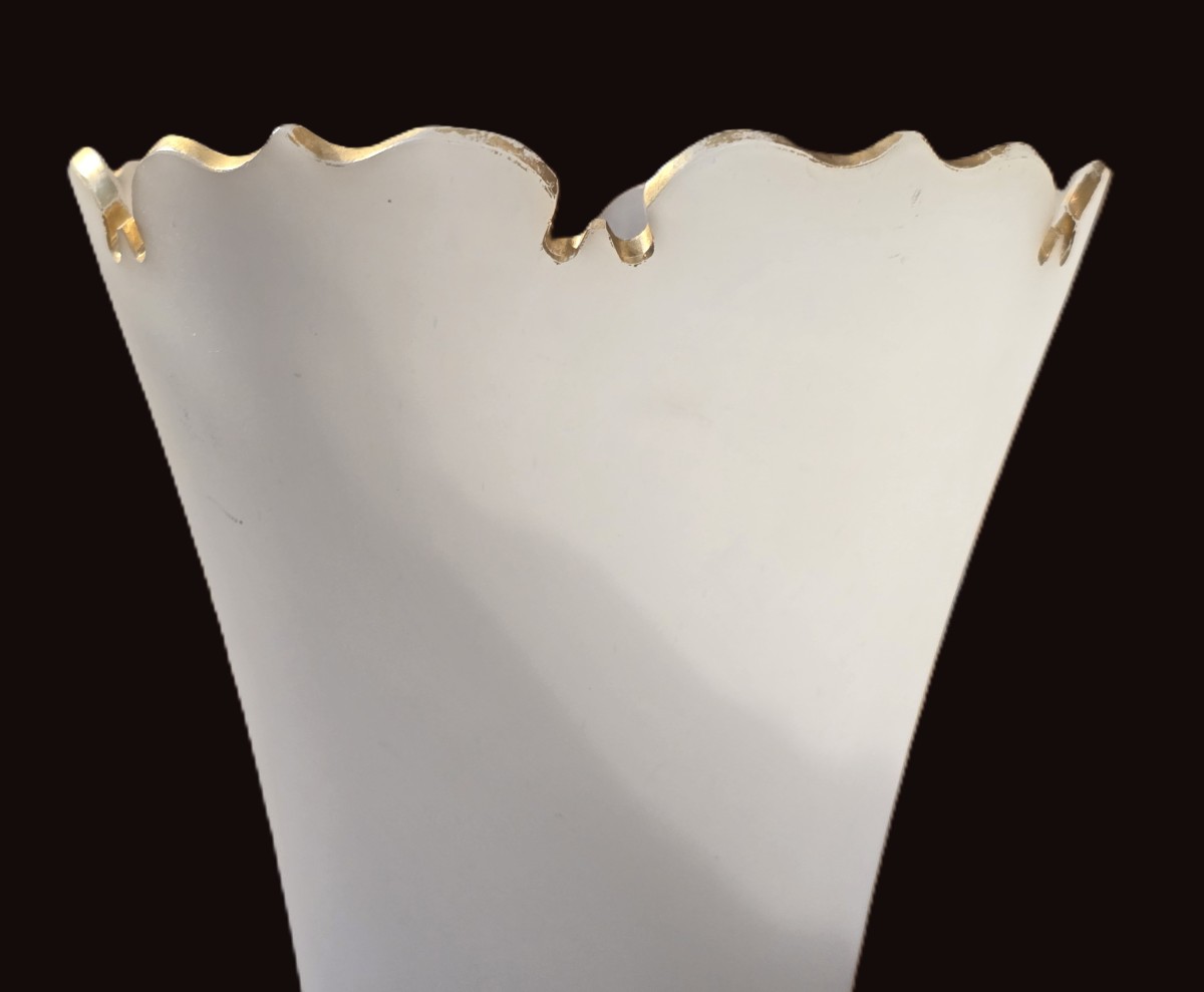 Paire de vases en opaline  émaillée XIX ème siècle  h 45 cm-photo-2