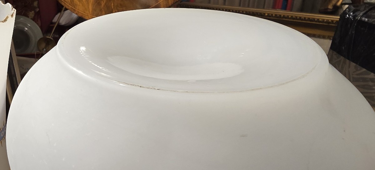 Paire de vases en opaline  émaillée XIX ème siècle  h 45 cm-photo-6