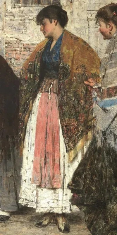 Huile sur papier oeuvre non signée d'un artiste  vénitien fin XIX siècle-photo-7