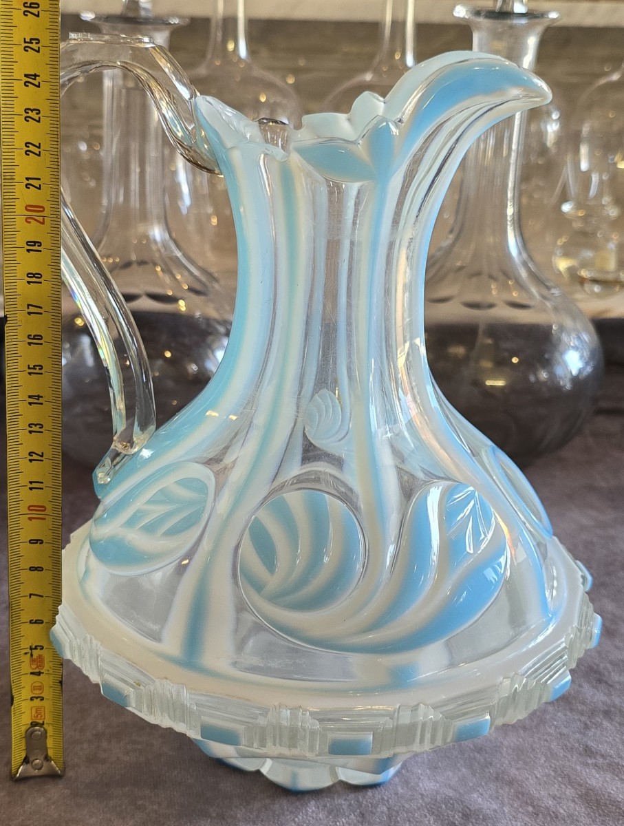 Important Bohemian Overlay Crystal Ewer, Circa 1840-photo-4