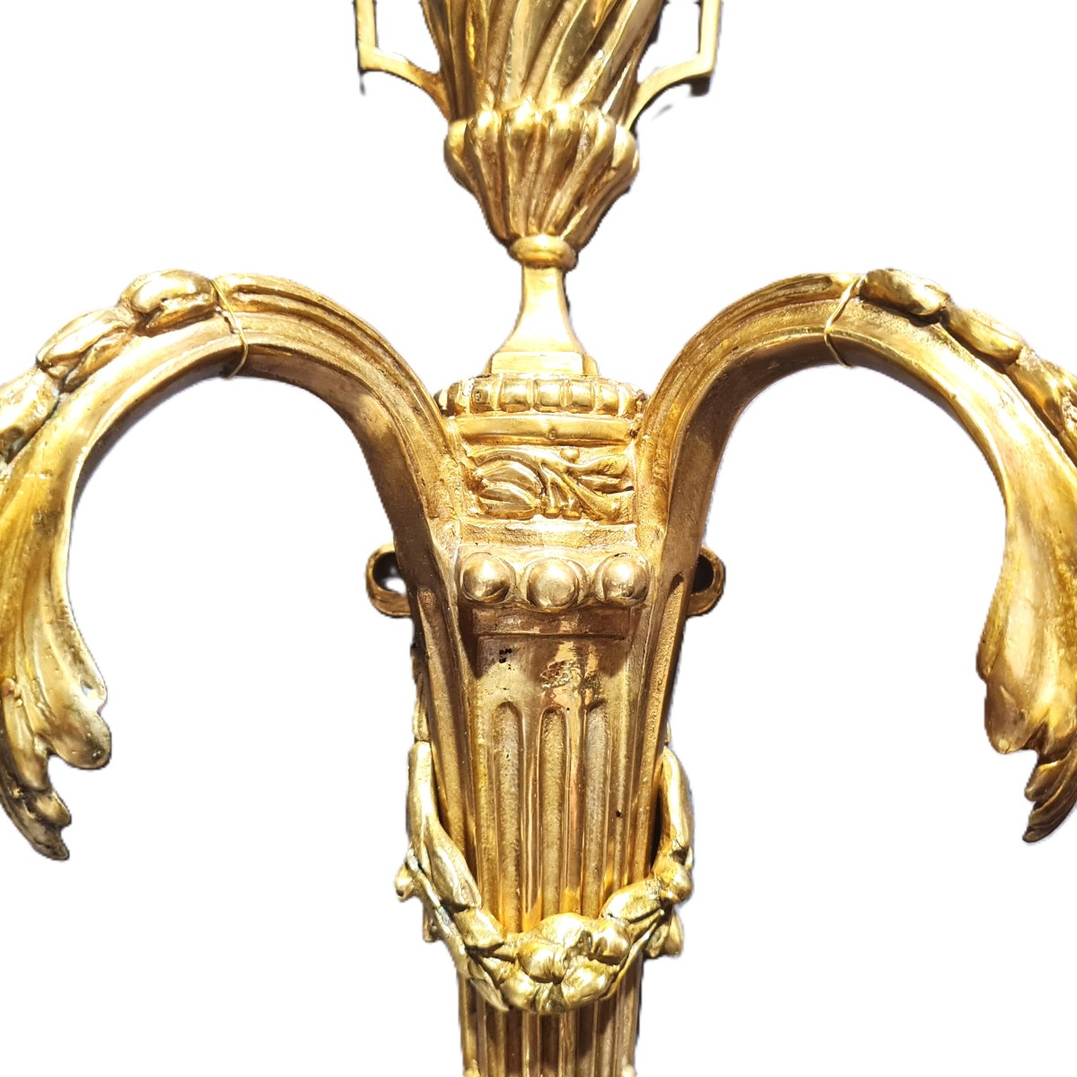 Antique Pair Of Bronze Wall Sconces, Louis XVI Style-photo-1