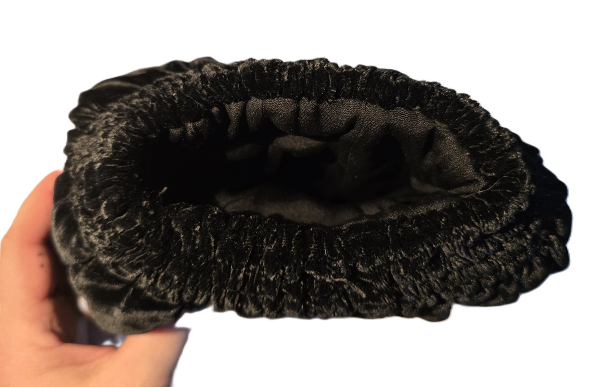 Antique Black Silk Velvet Hand Warmer Muff-photo-2