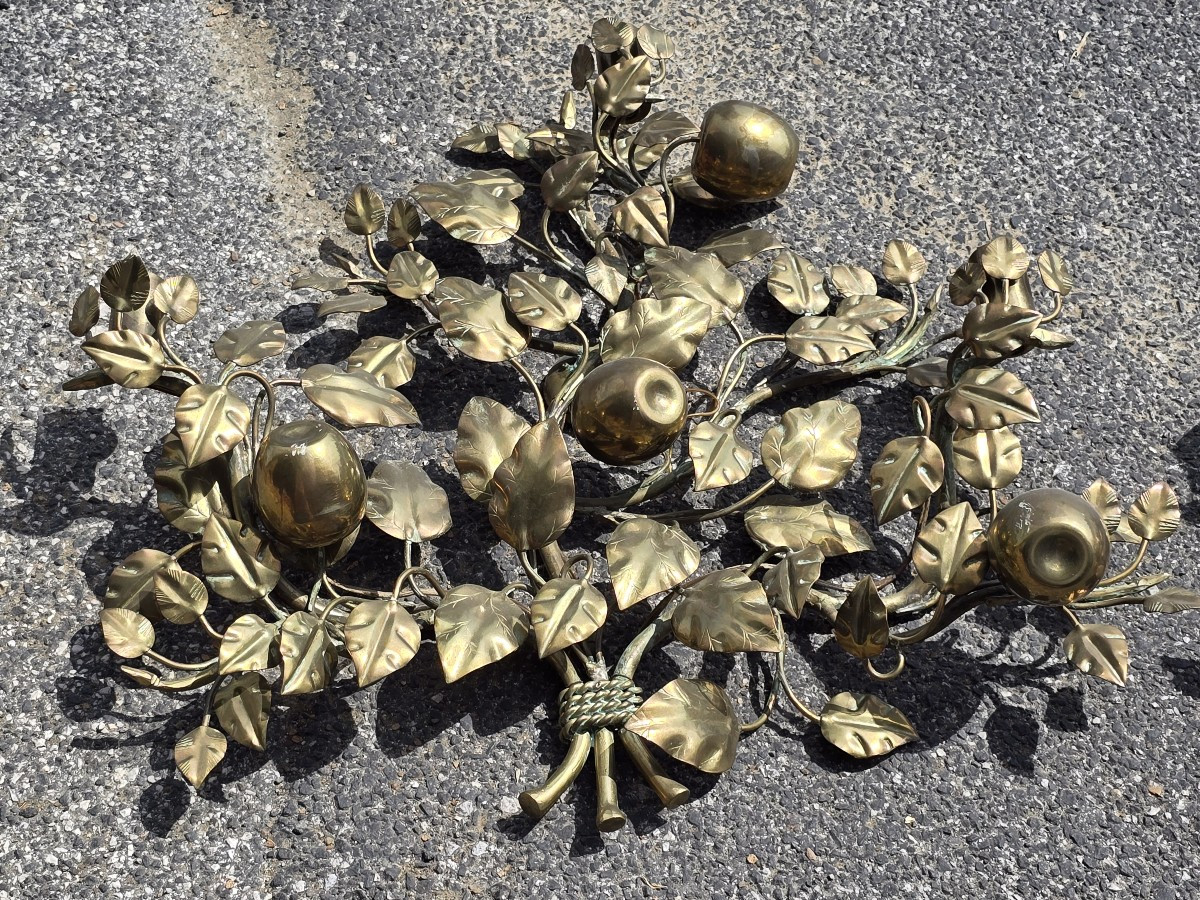 Paire d’appliques murales “L’Arbre du Jardin d’Eden” – Maison Roche France, vers 1970 -photo-3