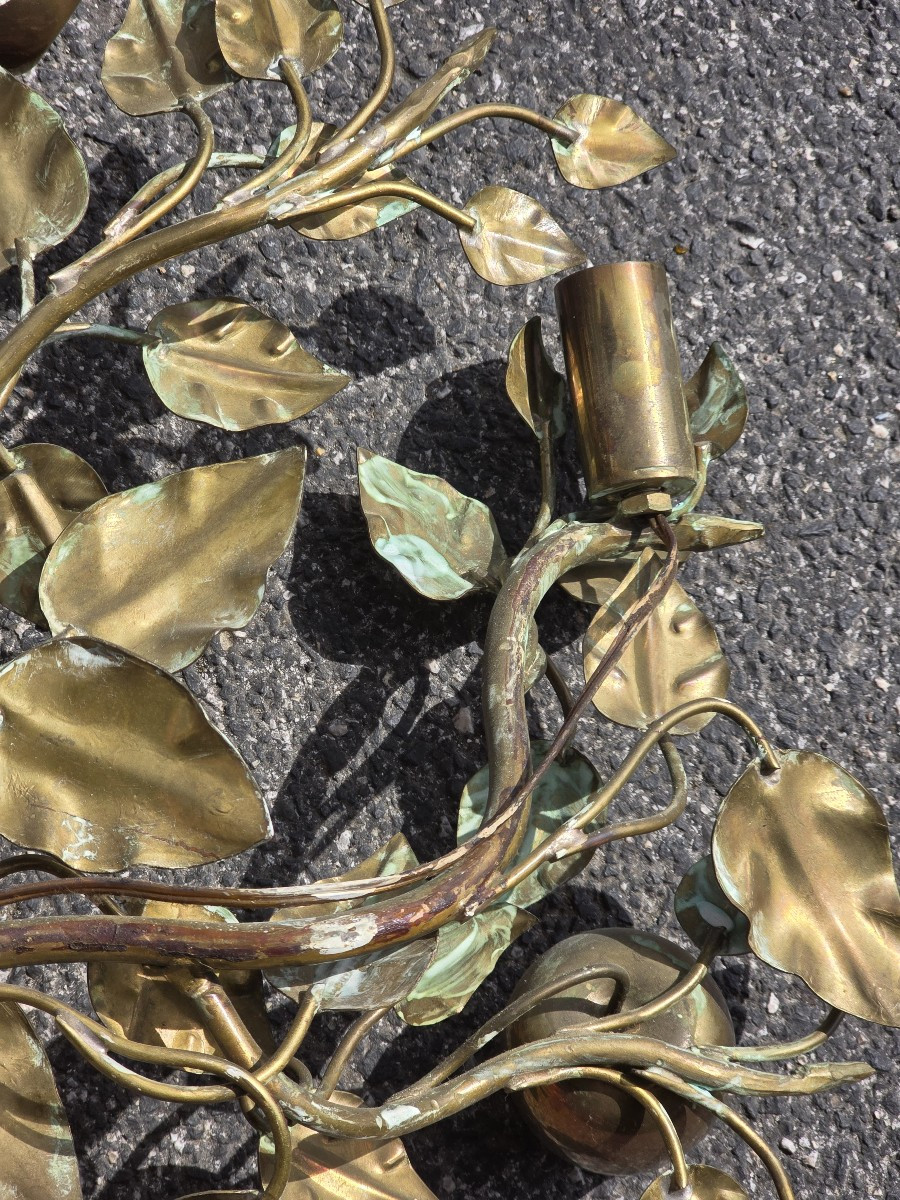 Paire d’appliques murales “L’Arbre du Jardin d’Eden” – Maison Roche France, vers 1970 -photo-1