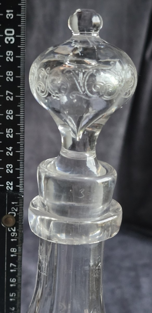 Antique Engraved Crystal Decanter – Bohemia, In The Style Of Moser, Circa 1920–1940-photo-7