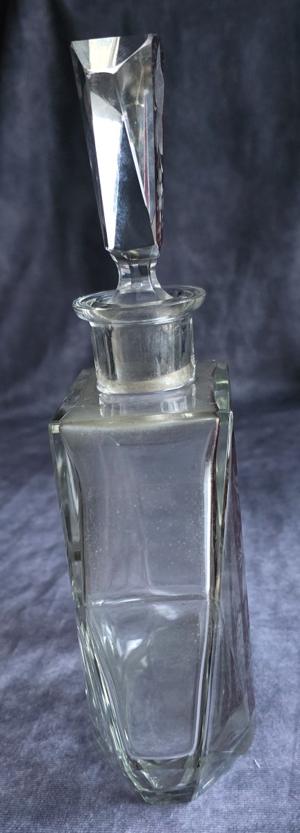 ancienne carafe à liqueur Art Déco en cristal de Bohème, Karl Palda vers 1930-photo-1