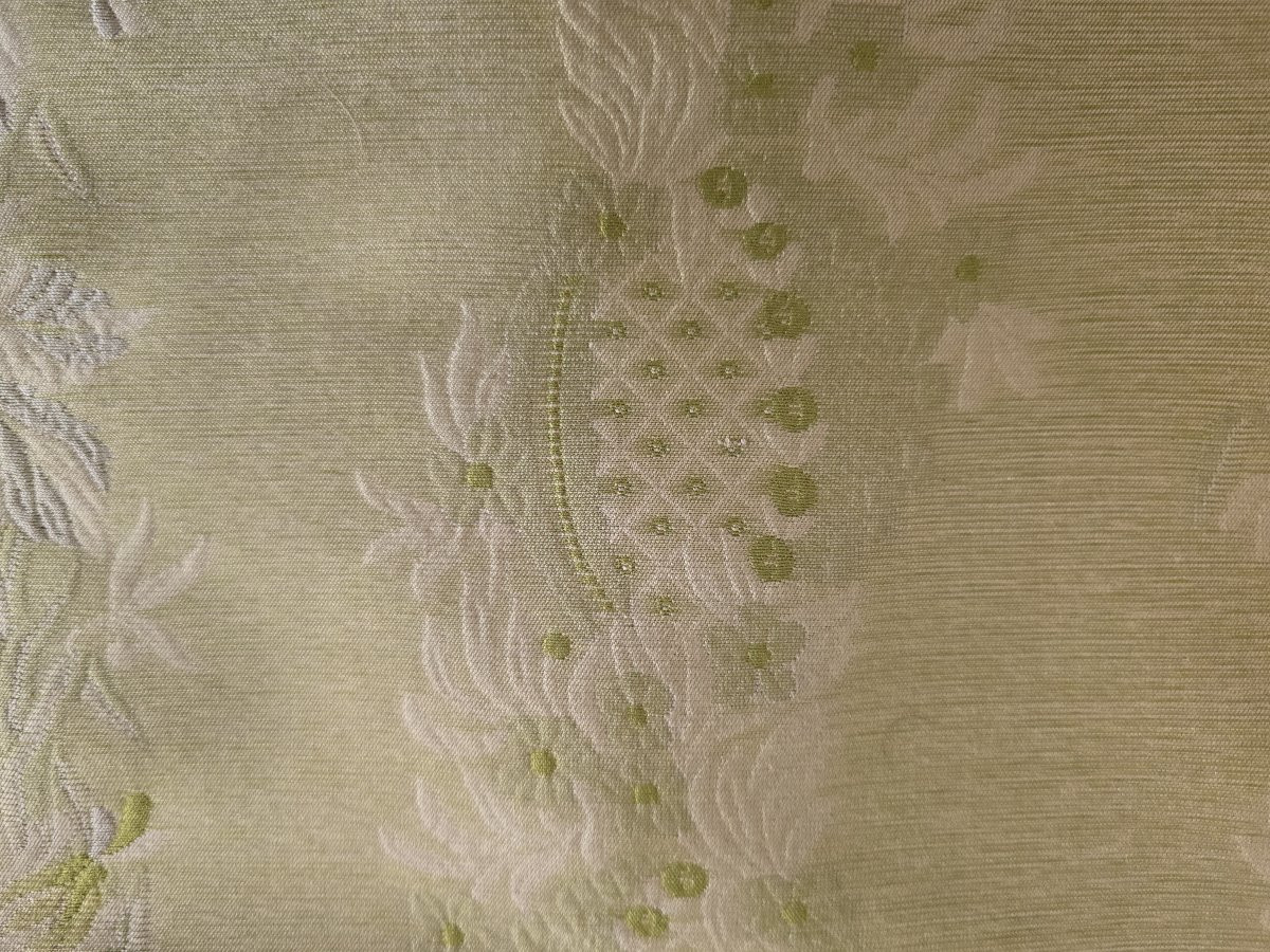 Coupon de damas ancien en pure soie 168x127 cm-photo-2