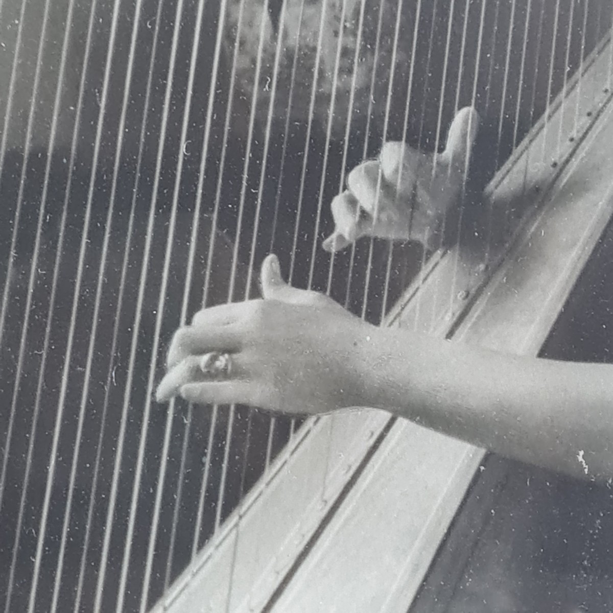 Gelatin Silver Photograph Of A Harpist, Rome Italy 1950 Circa-photo-4