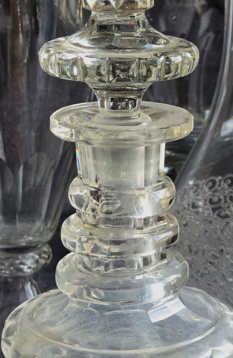 Ancienne carafe decanter en cristal taillé XIX ème siècle-photo-2