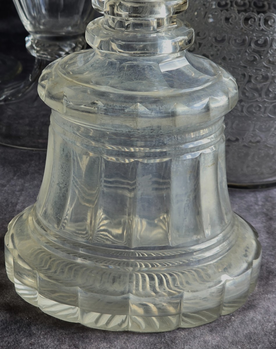 Ancienne carafe decanter en cristal taillé XIX ème siècle-photo-4