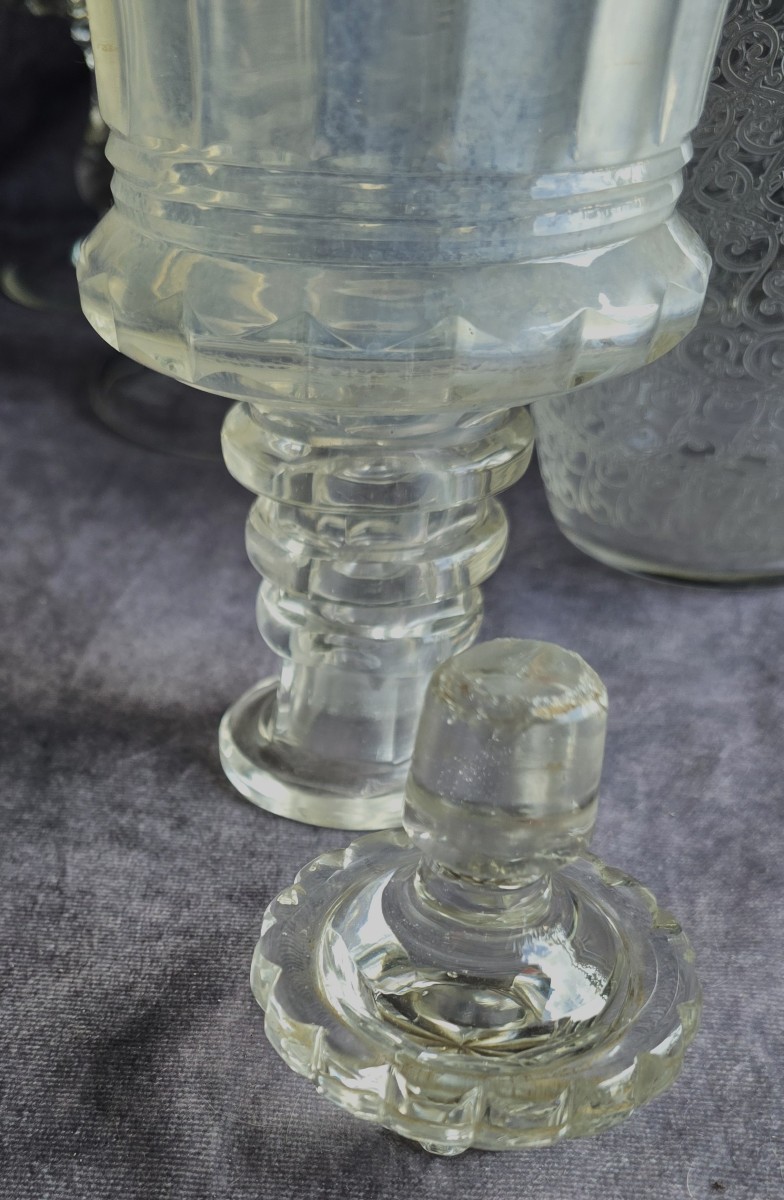 Ancienne carafe decanter en cristal taillé XIX ème siècle-photo-2
