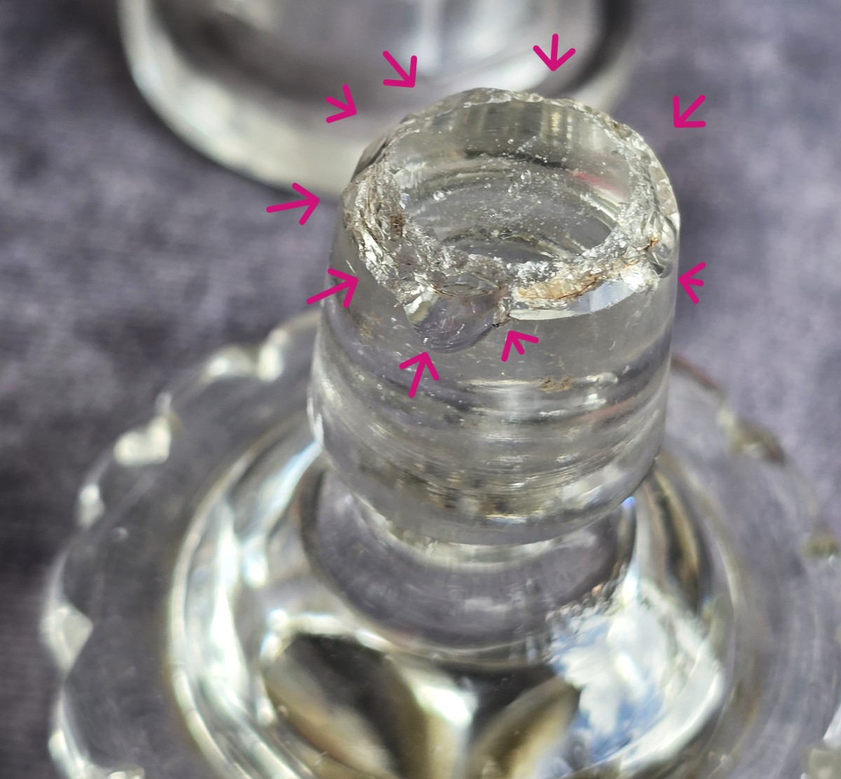 Ancienne carafe decanter en cristal taillé XIX ème siècle-photo-3