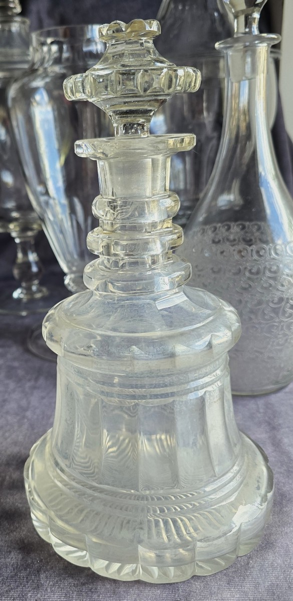 Ancienne carafe decanter en cristal taillé XIX ème siècle