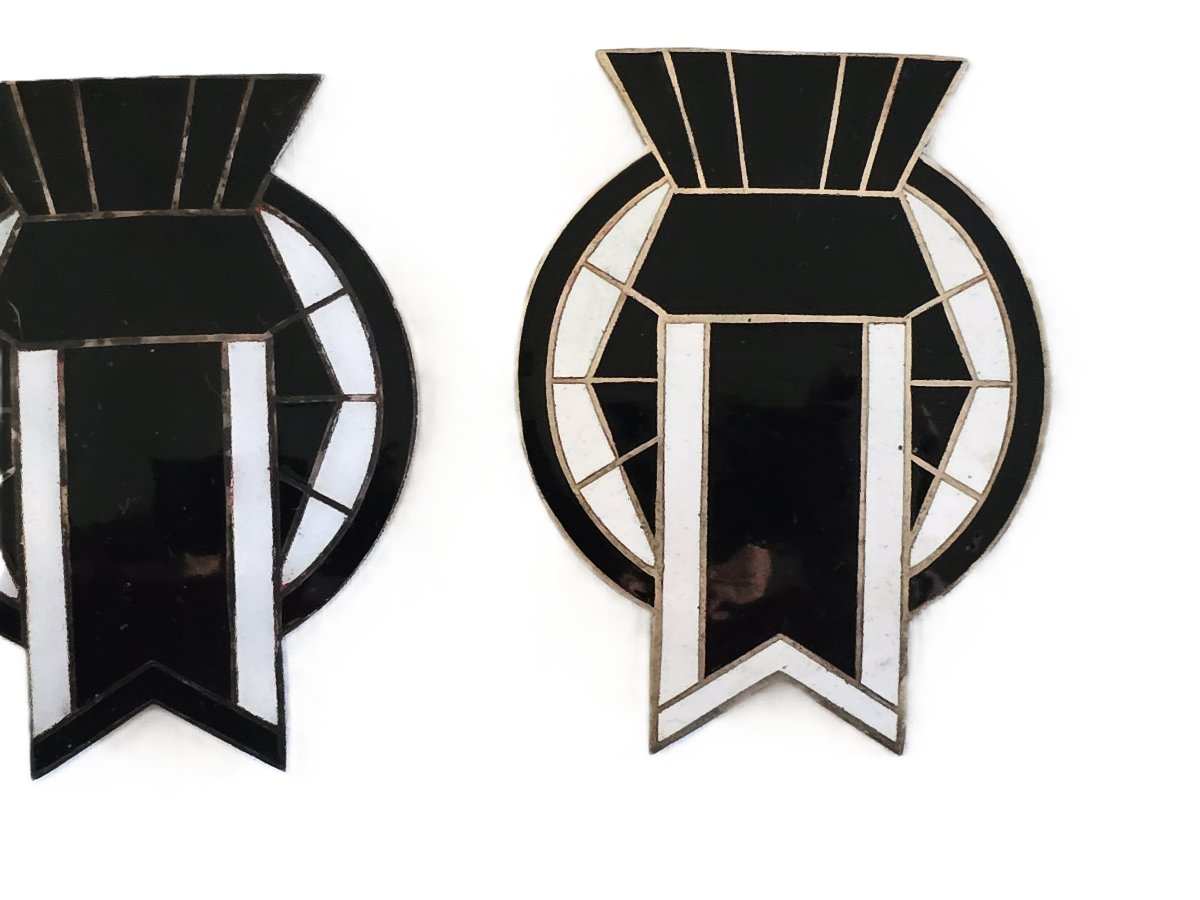 Lot Of Three Art Deco Enameled Metal Buckles, France, Circa 1920–1930-photo-2