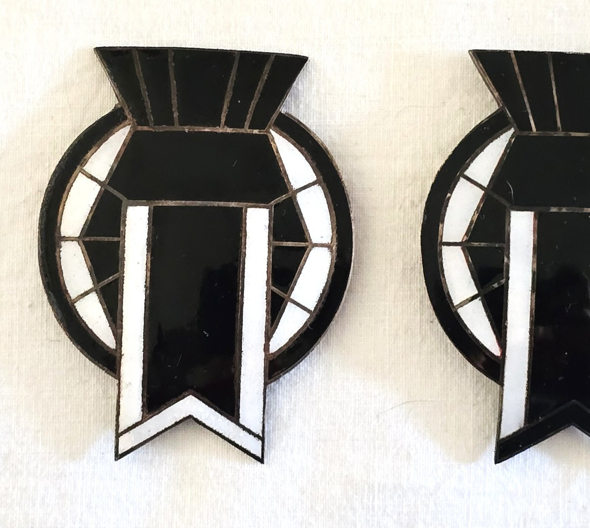 Lot Of Three Art Deco Enameled Metal Buckles, France, Circa 1920–1930-photo-4