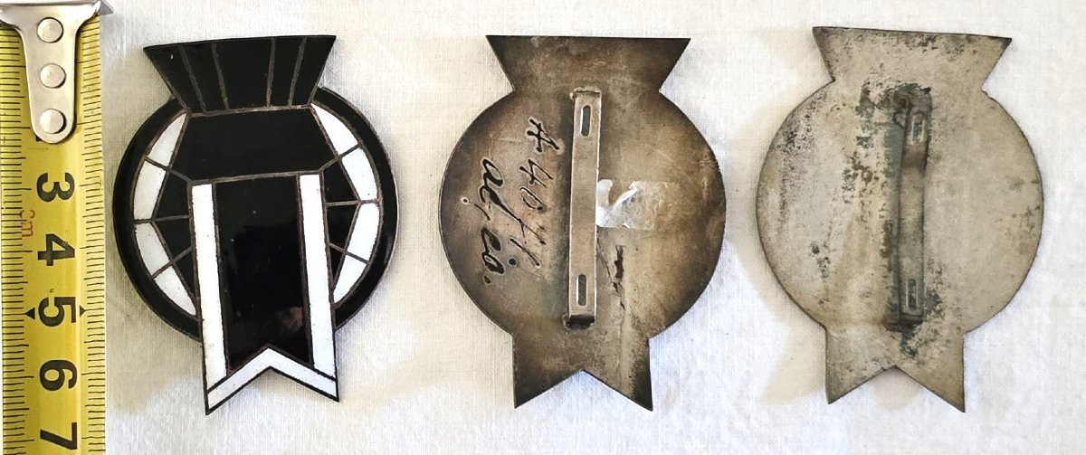 Lot Of Three Art Deco Enameled Metal Buckles, France, Circa 1920–1930-photo-4