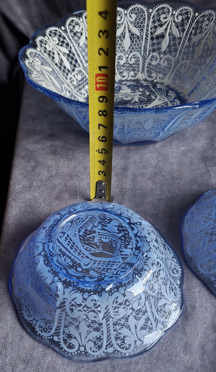 Vintage 7-piece Fruit Salad Set In Enameled Glass – Venice, Circa 1960-photo-5