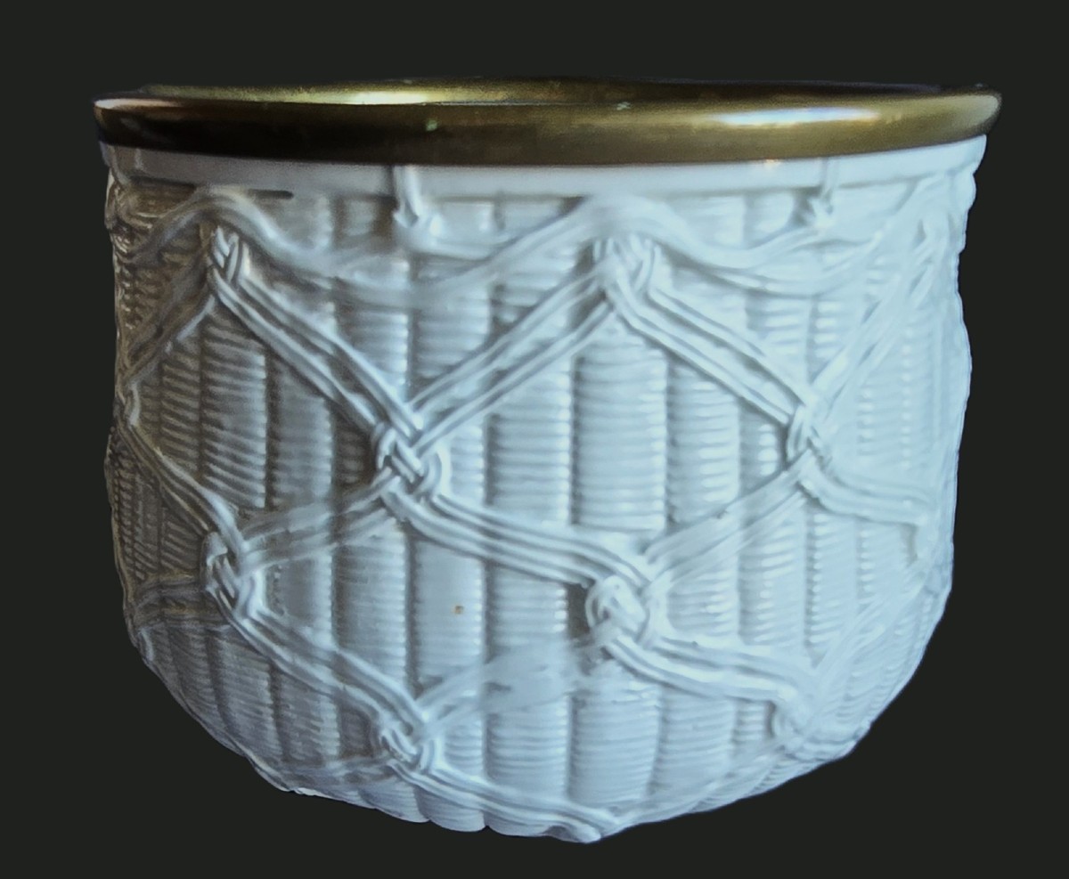 White Faience Cache-pot – Italy, Circa 1980