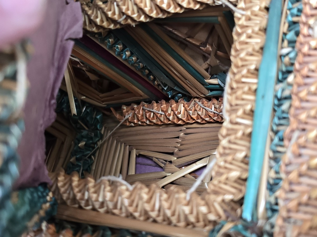 Antique 19th‑century Harvest Straw Basket-photo-4