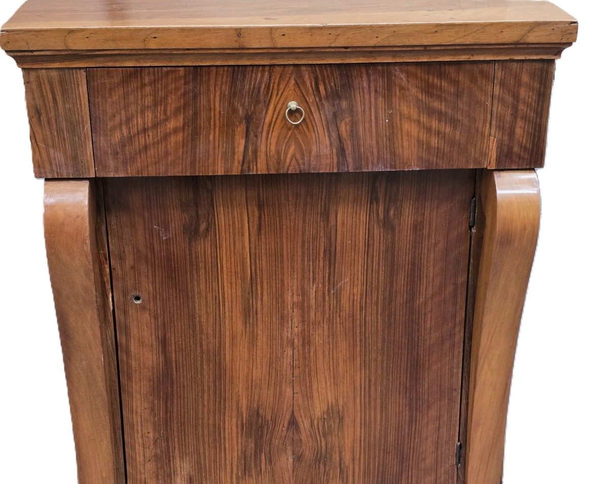 Antique Walnut Bedside Table, Italy, Empire Period, Early 19th Century-photo-2