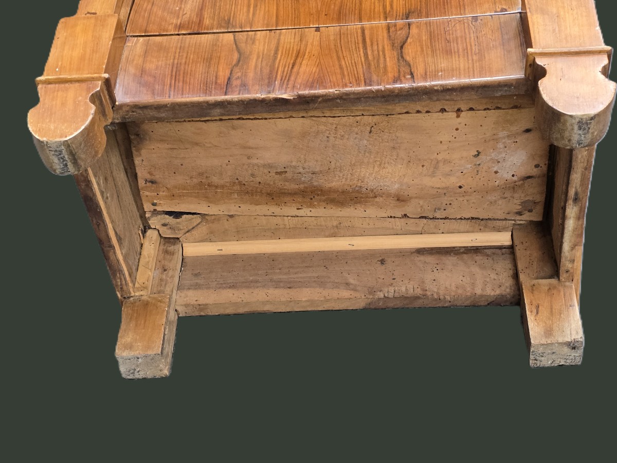 Antique Walnut Bedside Table, Italy, Empire Period, Early 19th Century-photo-2