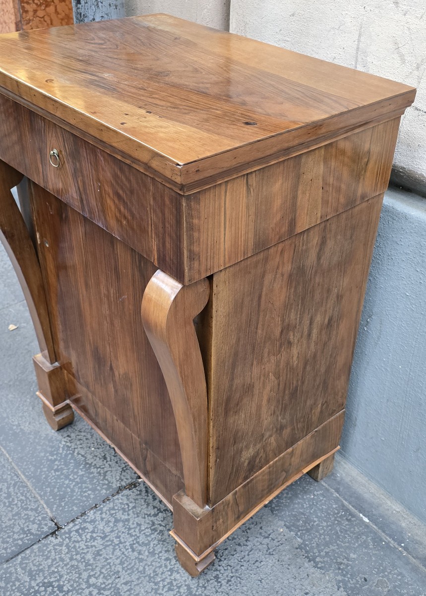 Antique Walnut Bedside Table, Italy, Empire Period, Early 19th Century-photo-3