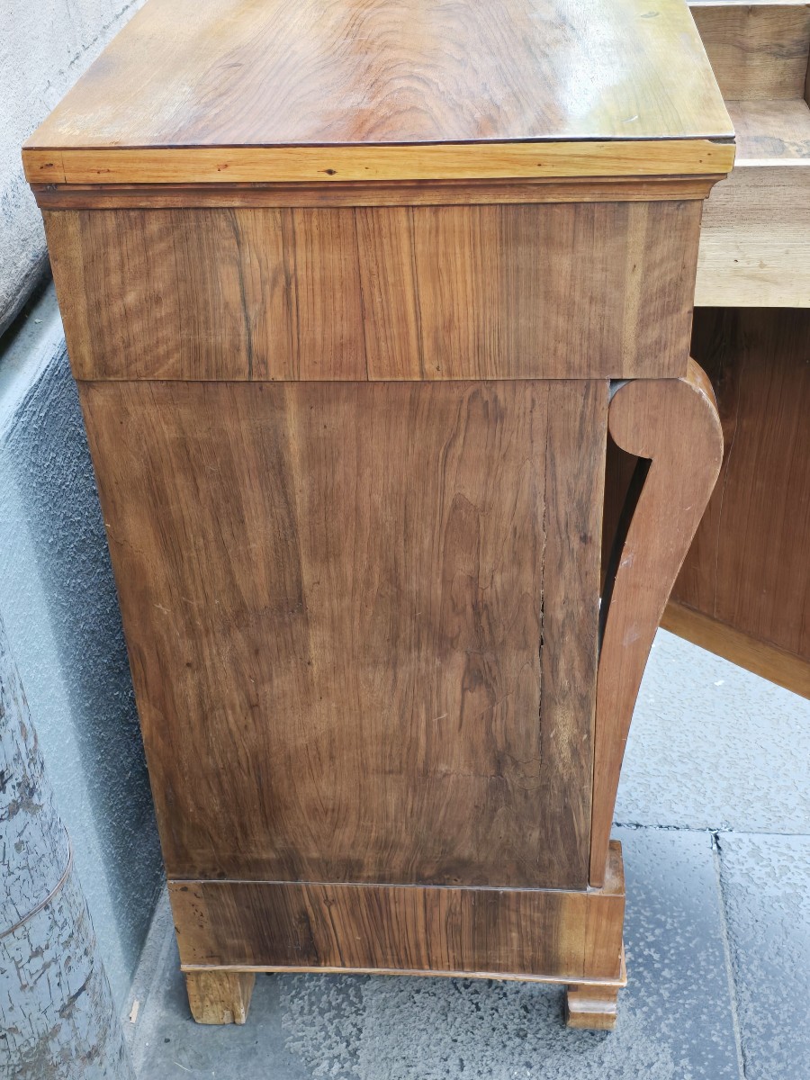 Antique Walnut Bedside Table, Italy, Empire Period, Early 19th Century-photo-5