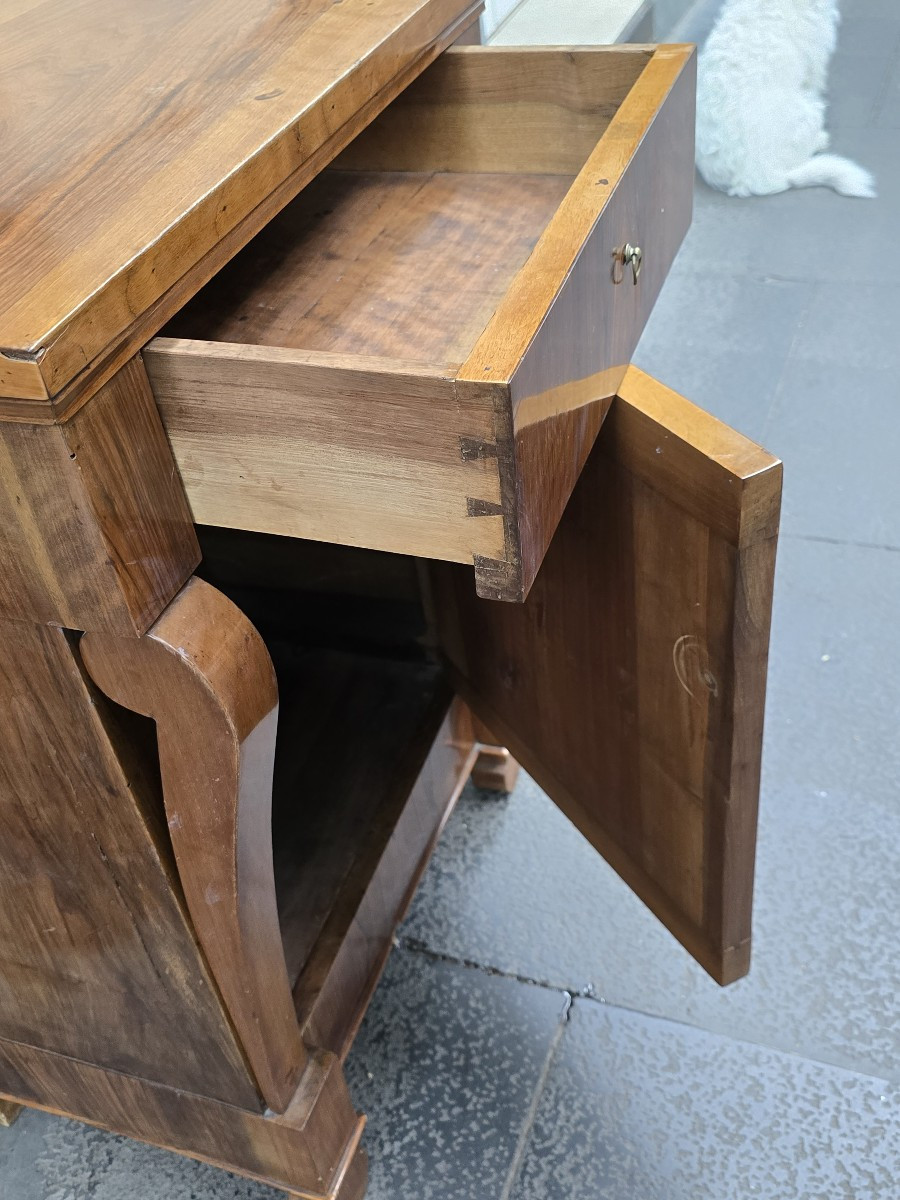 Antique Walnut Bedside Table, Italy, Empire Period, Early 19th Century-photo-6