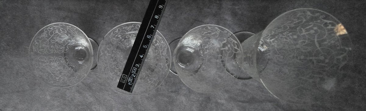 Antique Set Of 40 Crystal Glasses, In Four Formats, Baccarat Michelangelo Model-photo-3