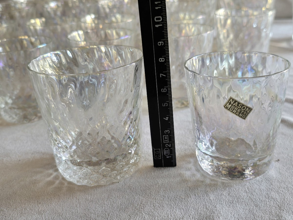 Ancien service de verres pour 12 personnes Nason Moretti Murano vers 1960-photo-3