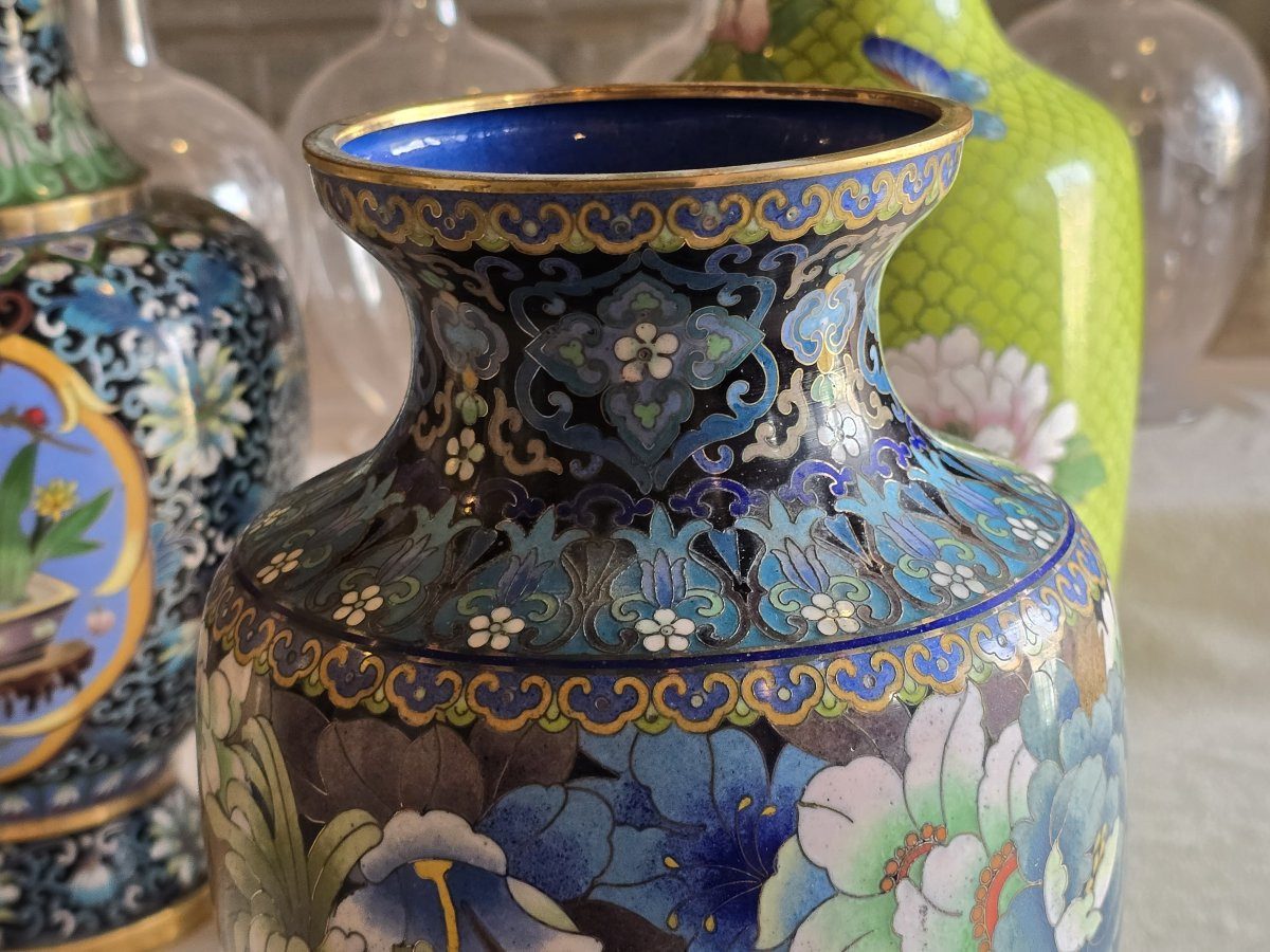 Cloisonné Vase, China, Mid-20th Century, H 25.5 Cm-photo-4