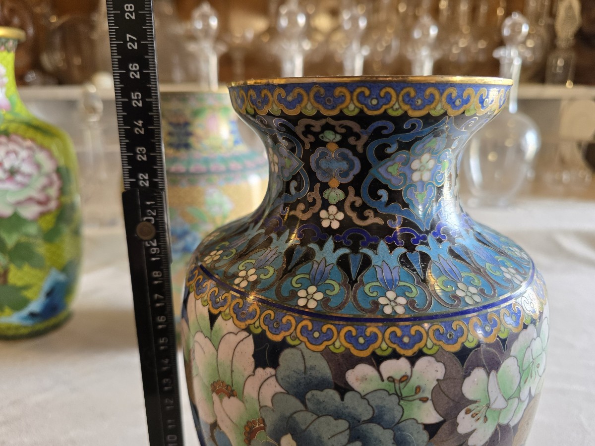 Cloisonné Vase, China, Mid-20th Century, H 25.5 Cm-photo-7