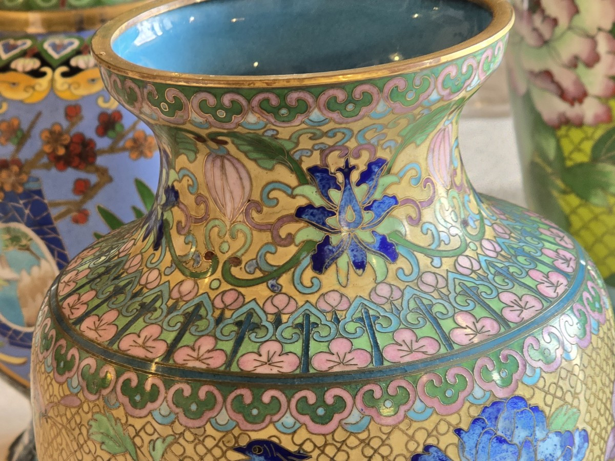 Cloisonné Enamel Vase, China, Mid-20th Century Height: 25.5 Cm-photo-2