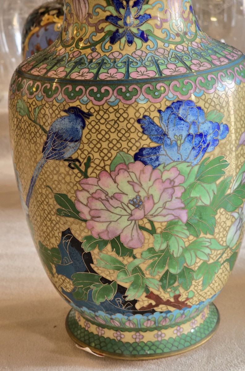 Cloisonné Enamel Vase, China, Mid-20th Century Height: 25.5 Cm-photo-3