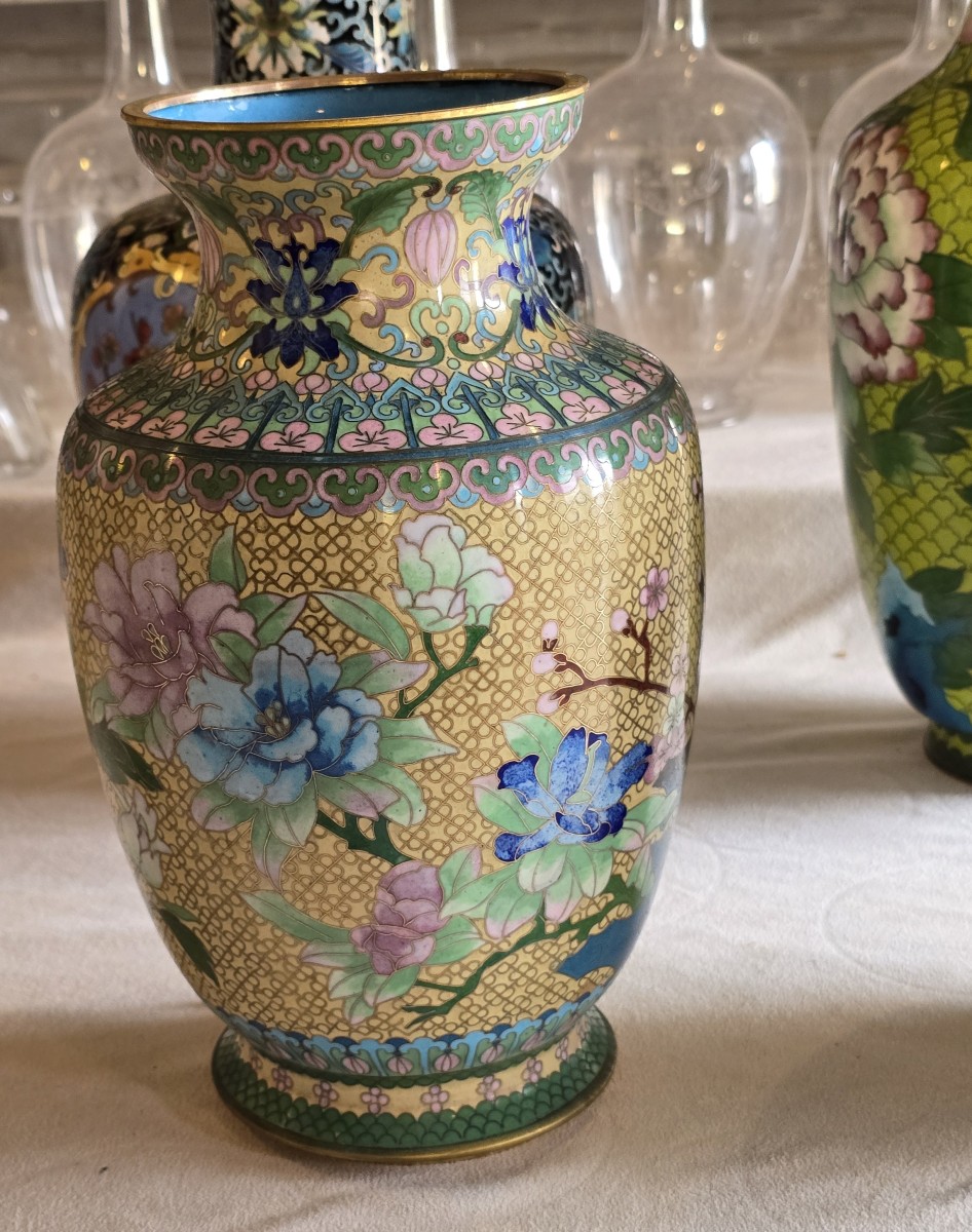 Cloisonné Enamel Vase, China, Mid-20th Century Height: 25.5 Cm-photo-2