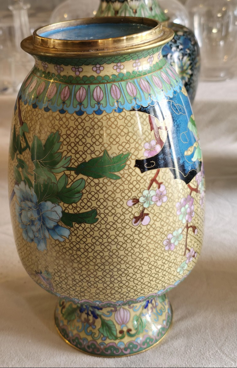 Cloisonné Enamel Vase, China, Mid-20th Century Height: 25.5 Cm-photo-3
