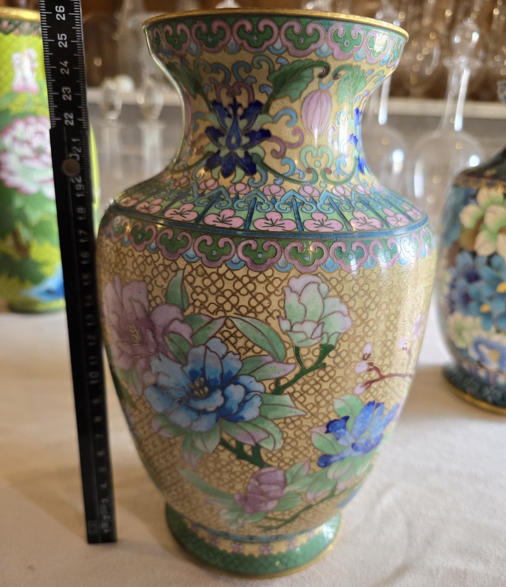 Cloisonné Enamel Vase, China, Mid-20th Century Height: 25.5 Cm-photo-8