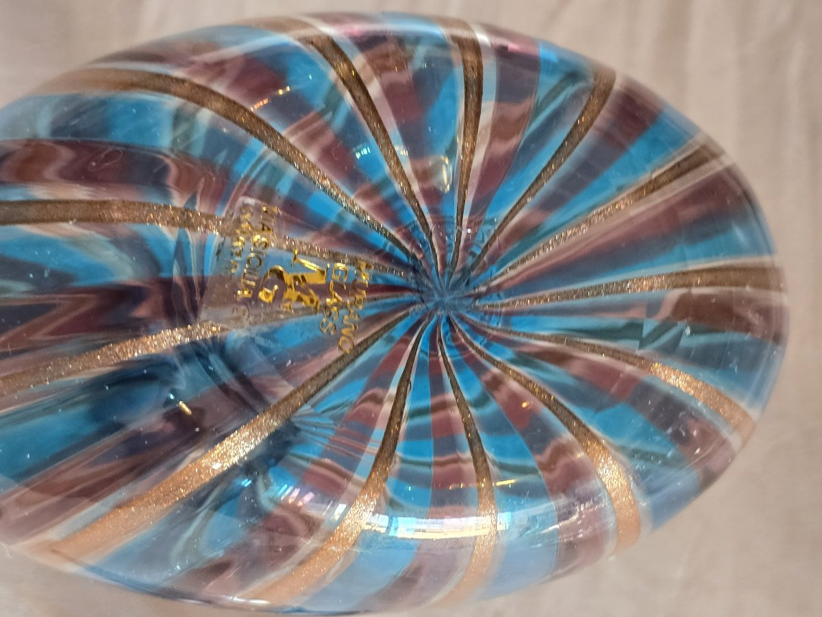 Blown Glass Bottle – Murano, Attributed To Salviati, 1960s–1970s-photo-1