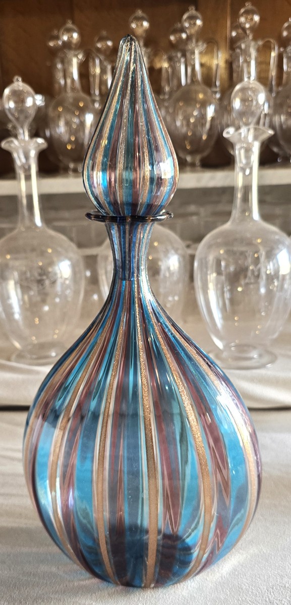 Blown Glass Bottle – Murano, Attributed To Salviati, 1960s–1970s