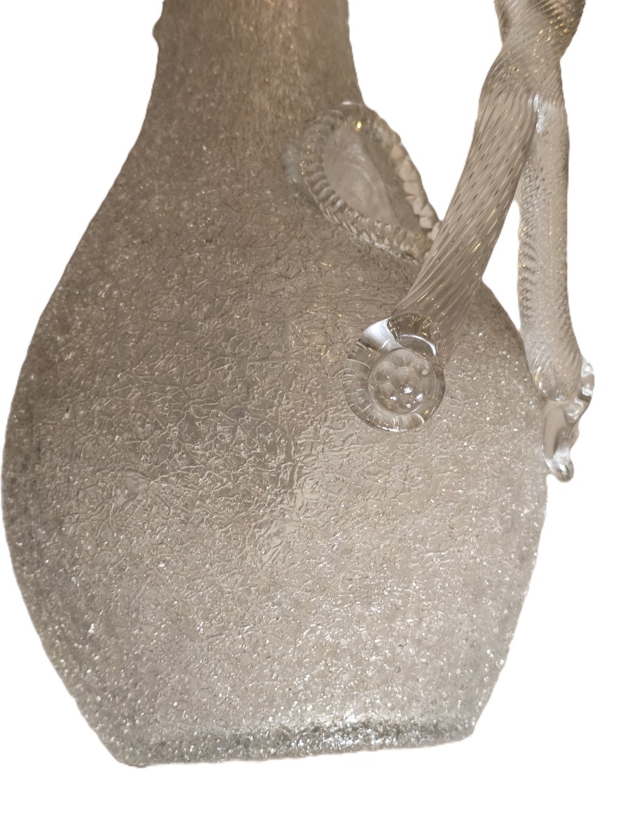 Ancien Pichet,  Broc à Rafraichir En verre soufflé Baccarat -photo-4