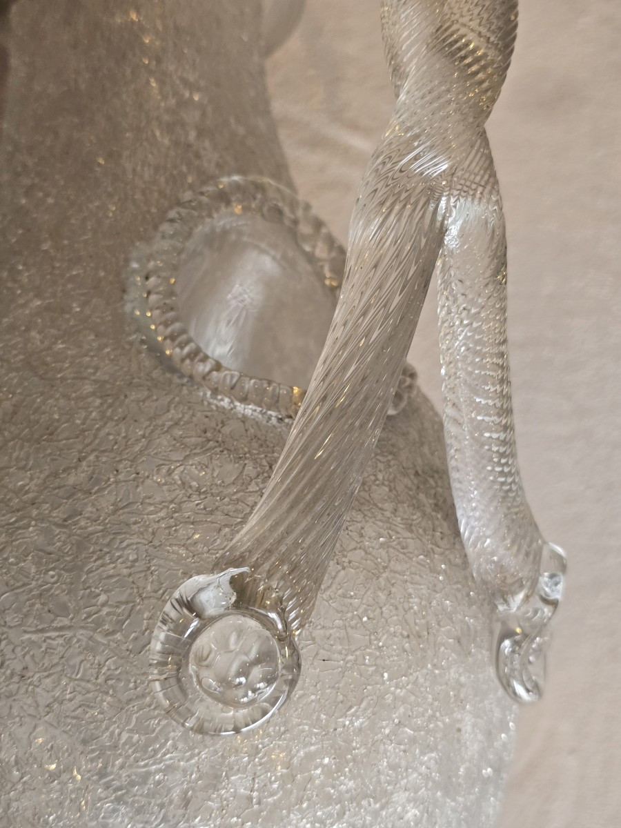 Ancien Pichet,  Broc à Rafraichir En verre soufflé Baccarat -photo-1